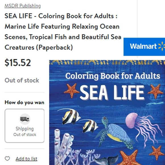 SEA LIFE - Coloring Book for Adults : Marine Life NEW!!! - Picture 13 of 13
